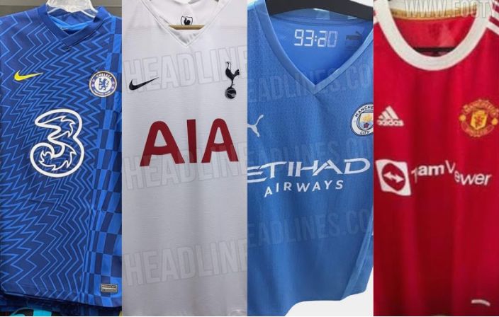 chelsea spurs man city man utd new kits