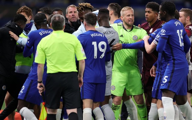 Chelsea v Leicester brawl