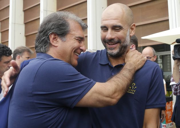 Joan Laporta and Pep Guardiola at Cruyff charity event