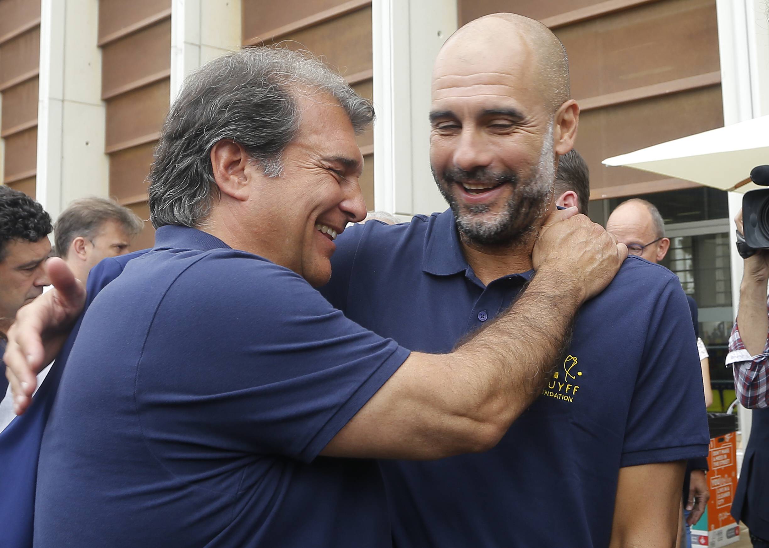 Joan Laporta and Pep Guardiola at Cruyff charity event