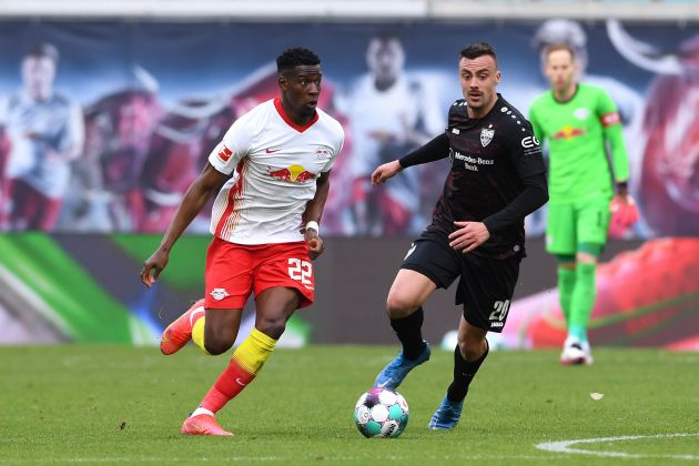 Nordi Mukiele in action for Leipzig