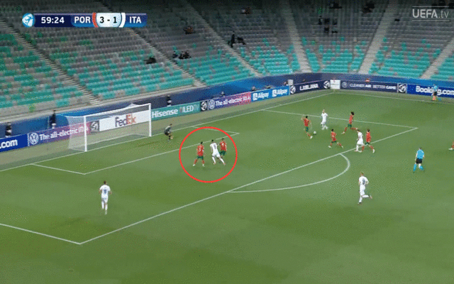 Video - Dalot makes defensive mistake for Portugal Under-21s in Euros against Italy