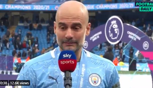guardiola tearful aguero tribute