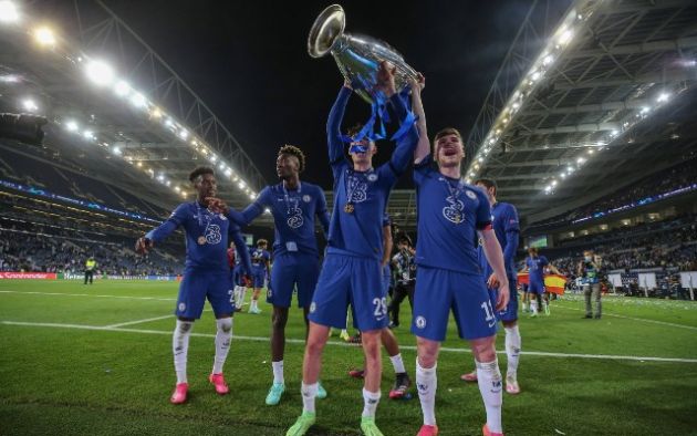 havertz and werner with the trophy