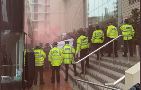 protests police man united fc