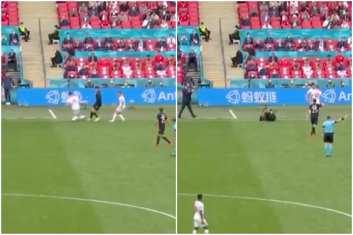 Video - Kalvin Phillips clatters Havertz during England vs Germany