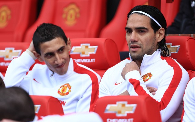 man utd di maria falcao bench