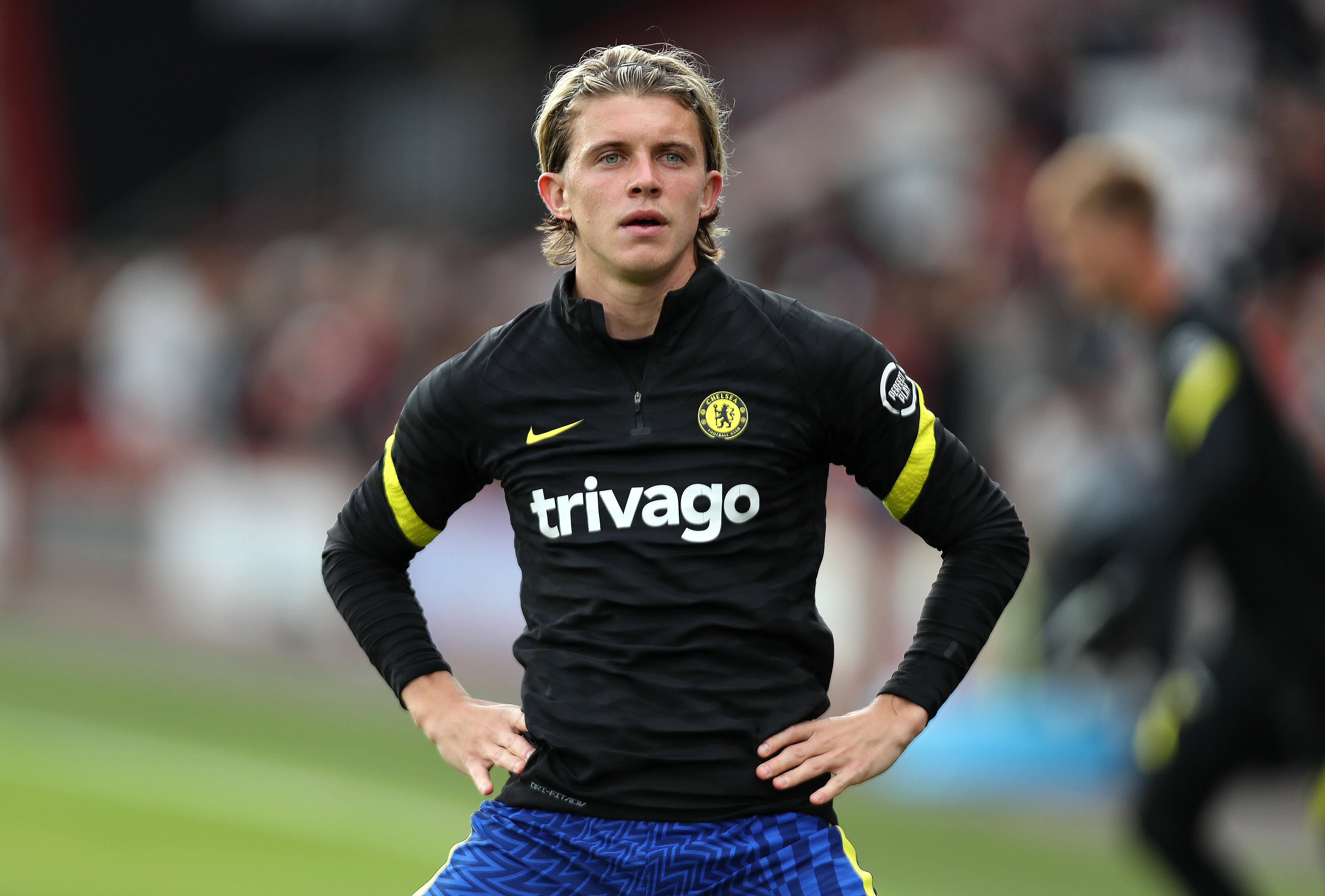 Conor Gallagher in pre-match training for Chelsea