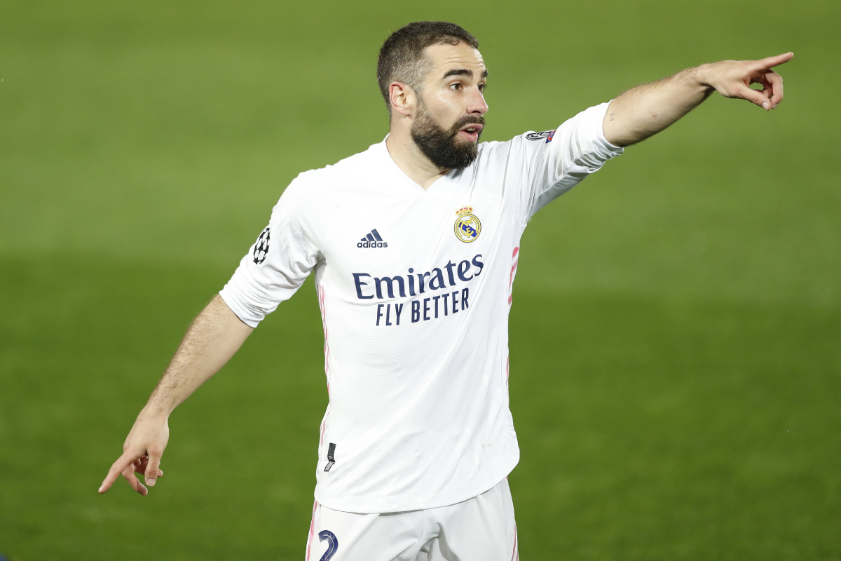 Dani Carvajal shouting instructions for Real Madrid