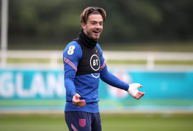 Jack Grealish full of smiles in England training