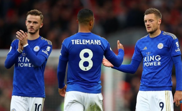 James Maddison Youri Tielemans Jamie Vardy Leicester City FC