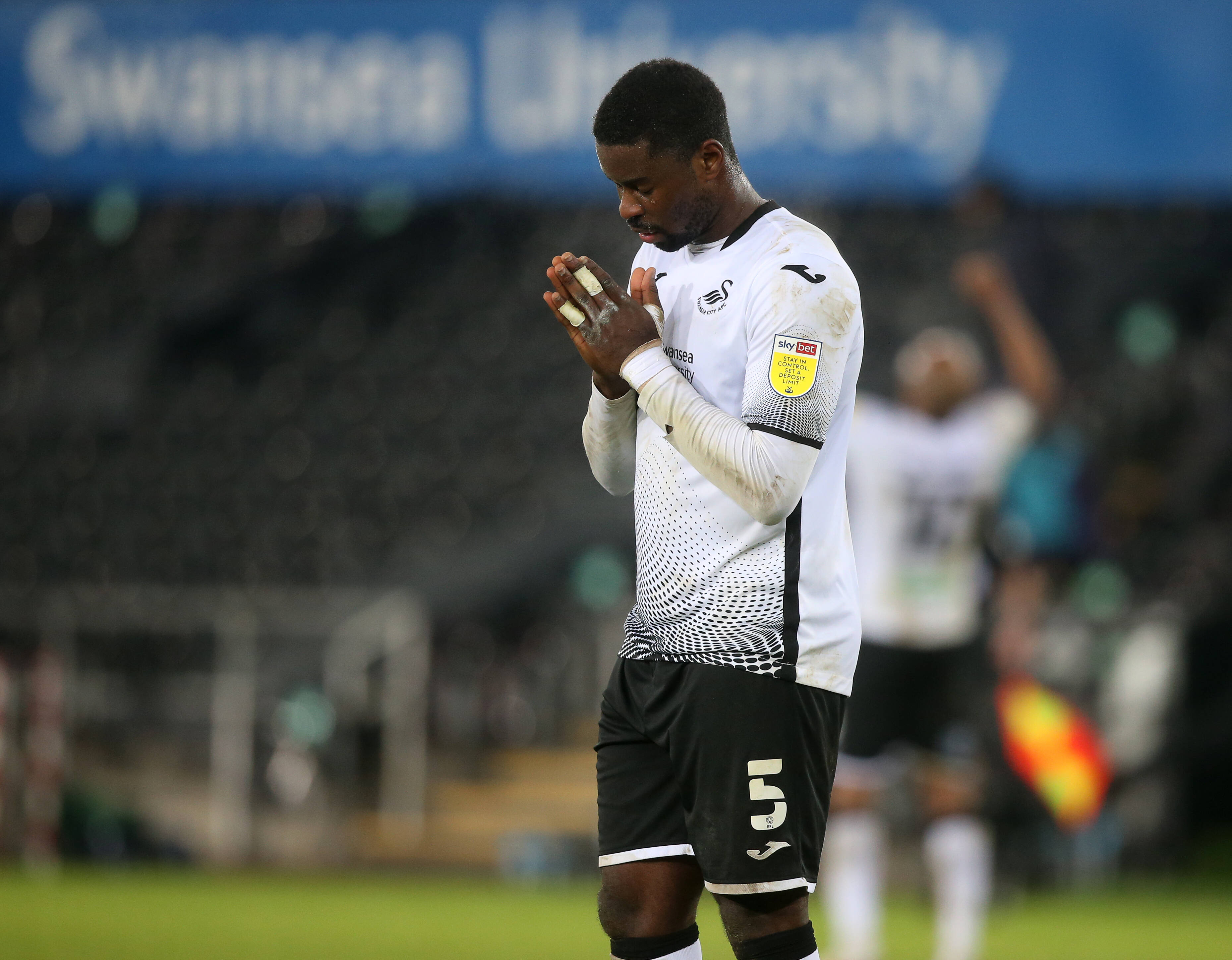 Marc Guehi prays for Swansea