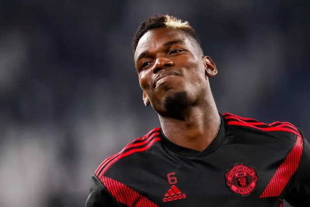 Paul Pogba in Manchester United's pre-match training gear
