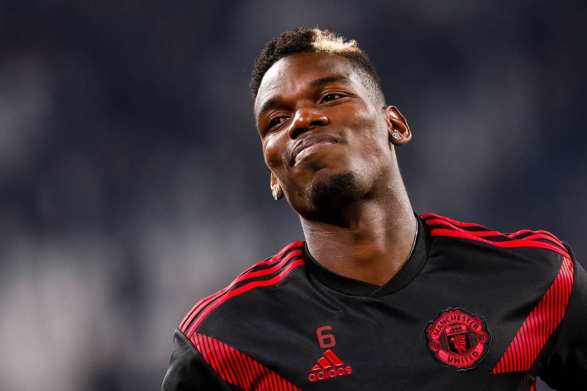 Paul Pogba in Manchester United's pre-match training gear
