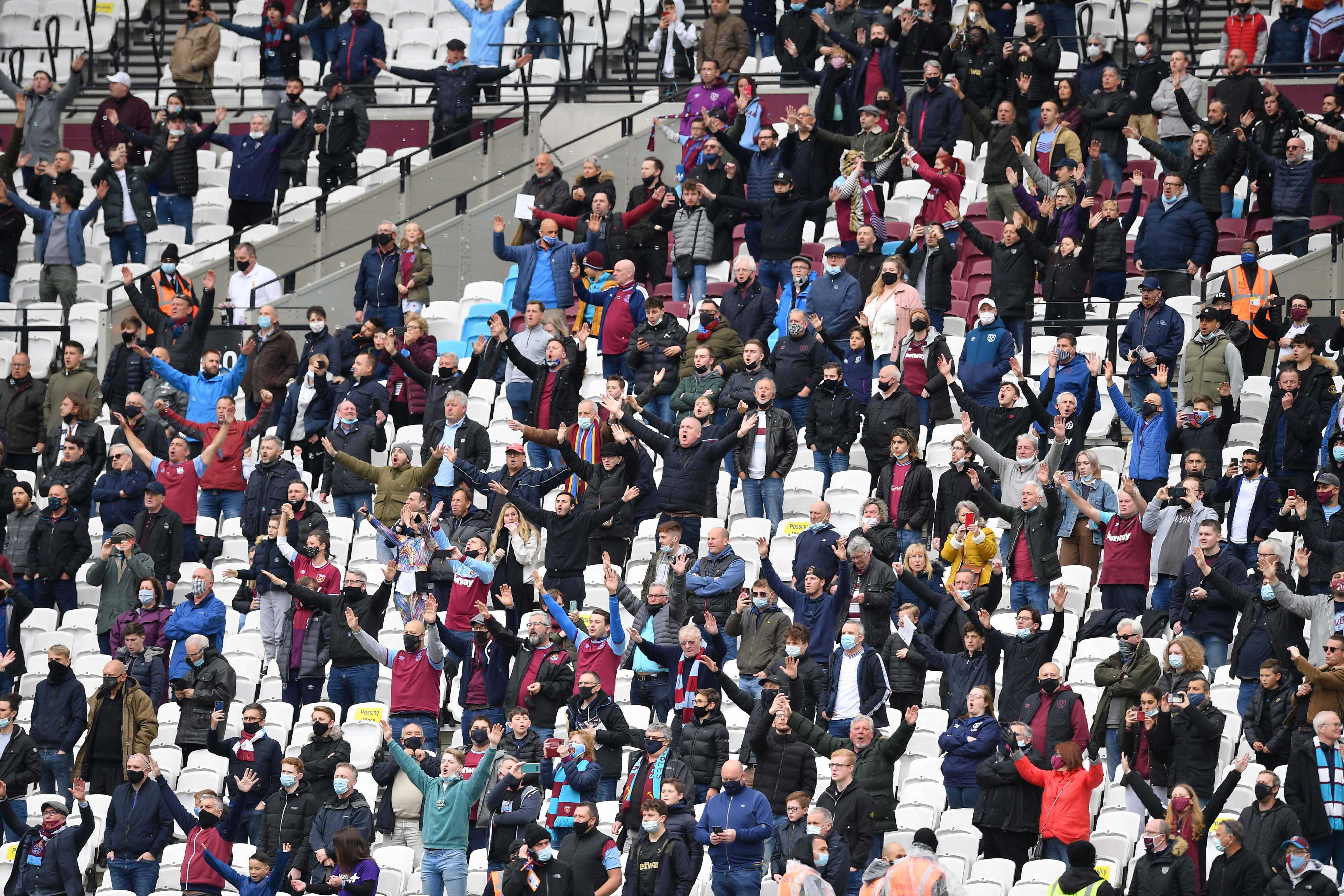 West Ham fans at the London Stadium