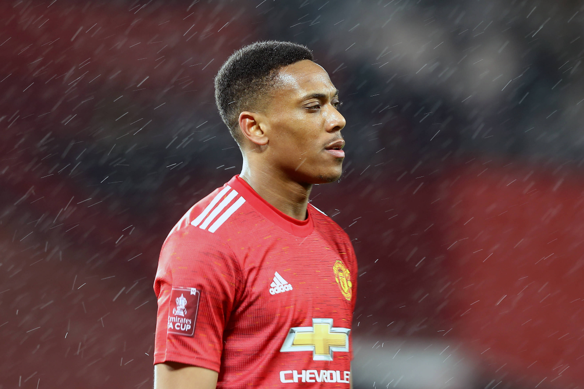 Anthony Martial looks on for Manchester United
