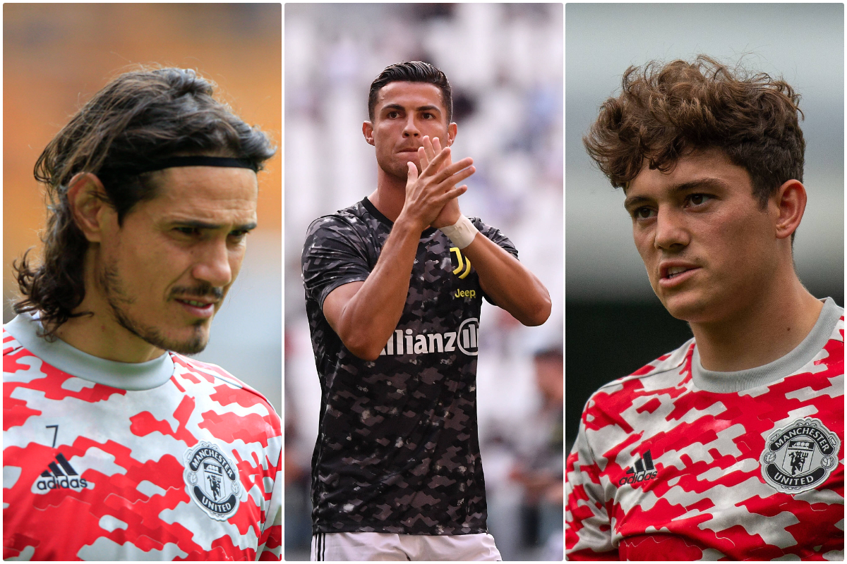 Dan James, Edinson Cavani and Cristiano Ronaldo