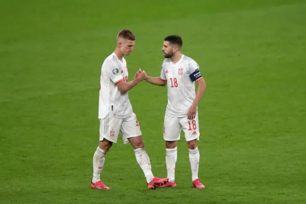 Dani Olmo and Jordi Alba for Spain