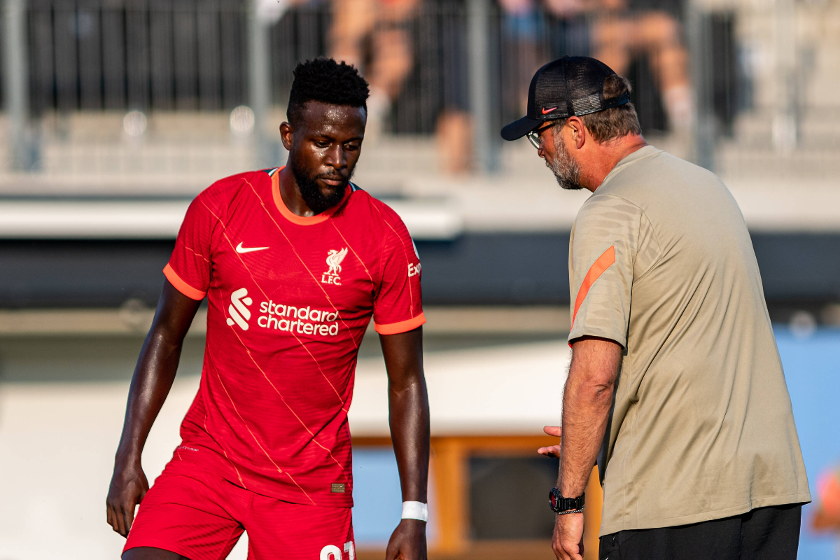 Divock Origi in pre-season for Liverpool