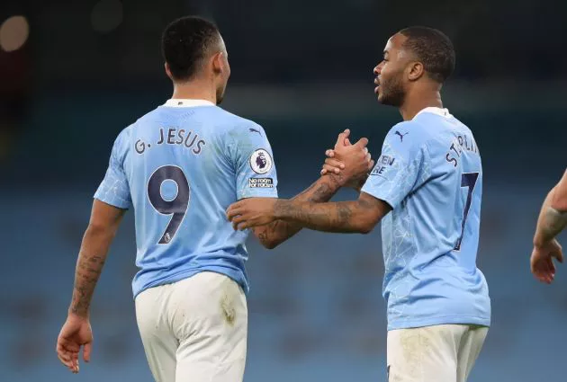 Gabriel Jesus and Raheem Sterling Manchester City