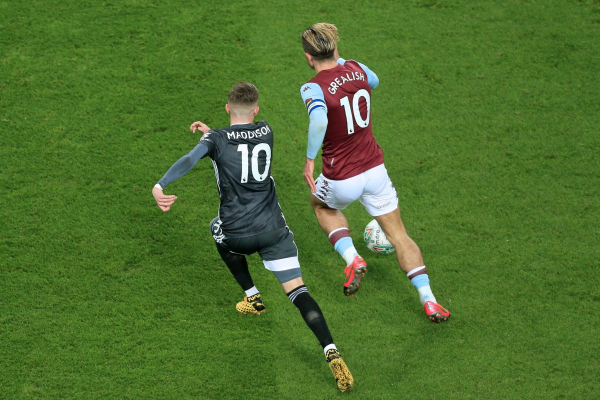 Jack Grealish and James Maddison duel