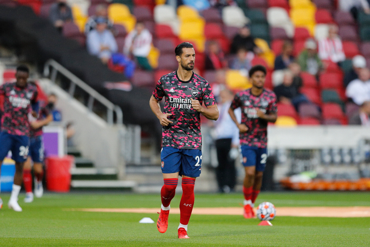 Pablo Mari pre-match training for Arsenal Pablo Mari pre-match training for Arsenal
