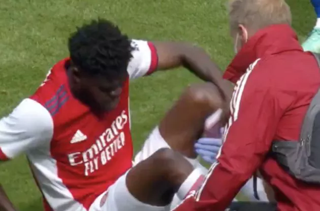 partey injury vs chelsea