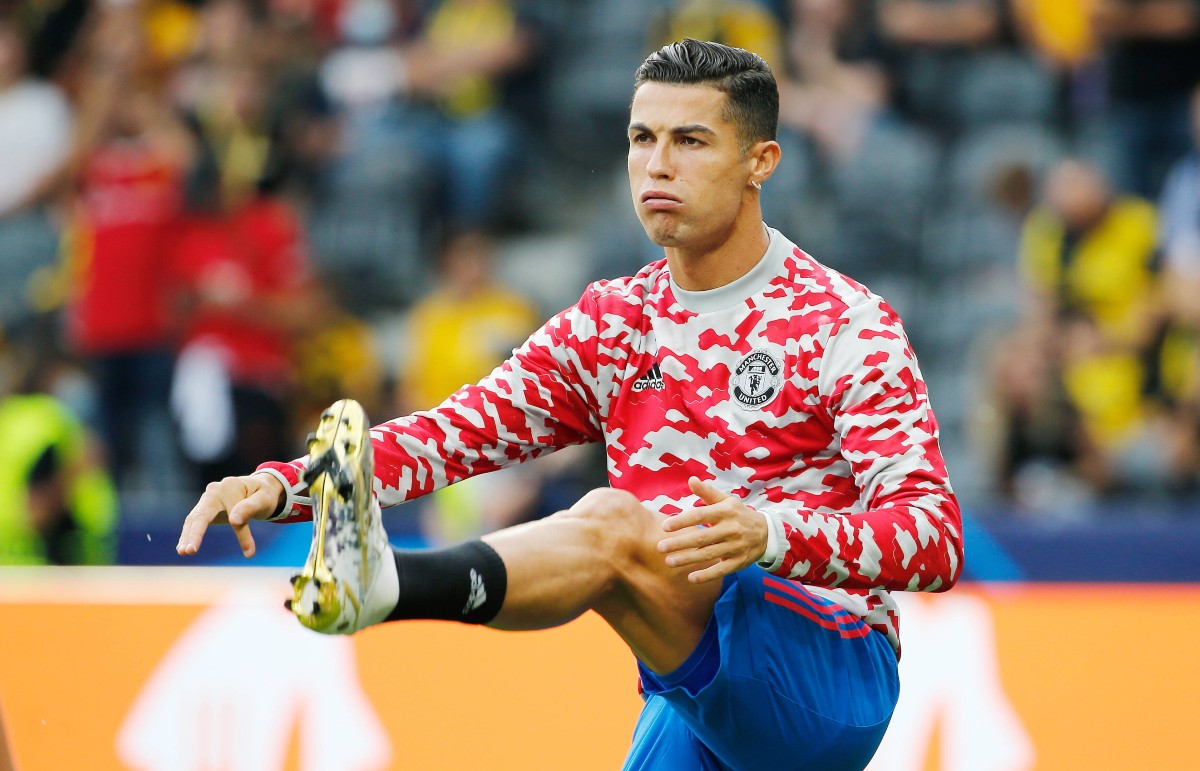 Cristiano Ronaldo Man United warming up
