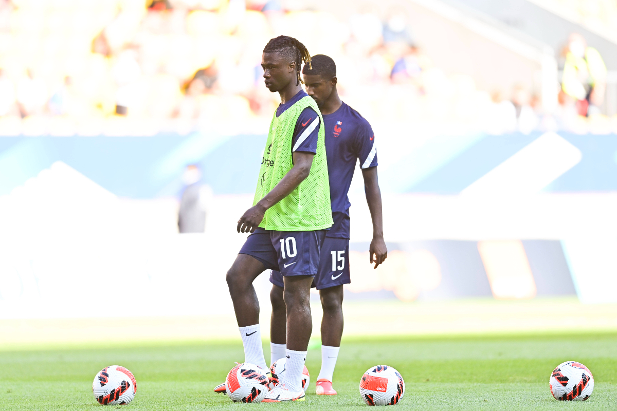 Eduardo Camavinga in France Under-21s training