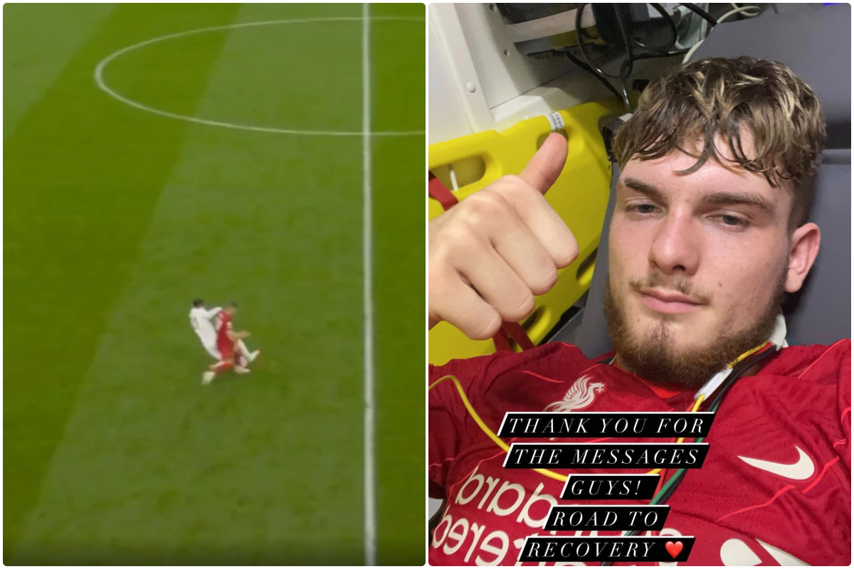 Harvey Elliott Instagram update after injury for Liverpool vs Leeds