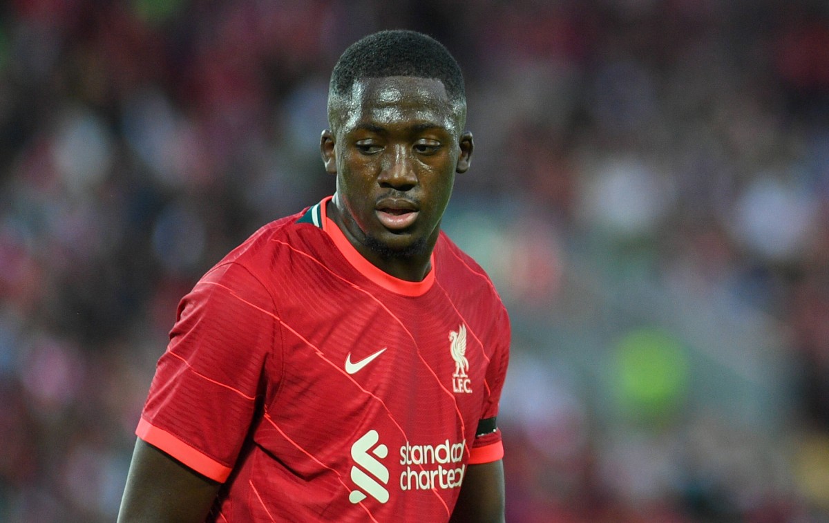Ibrahima Konate in action for Liverpool