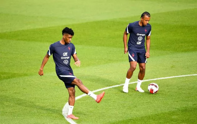 Kingsley Coman Jules Kounde France training