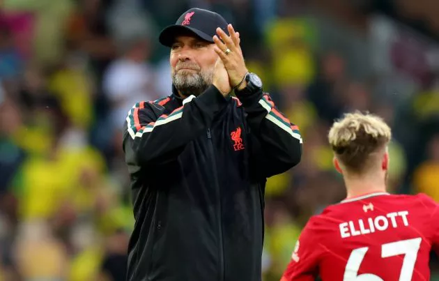 Jurgen Klopp Harvey Elliott Liverpool
