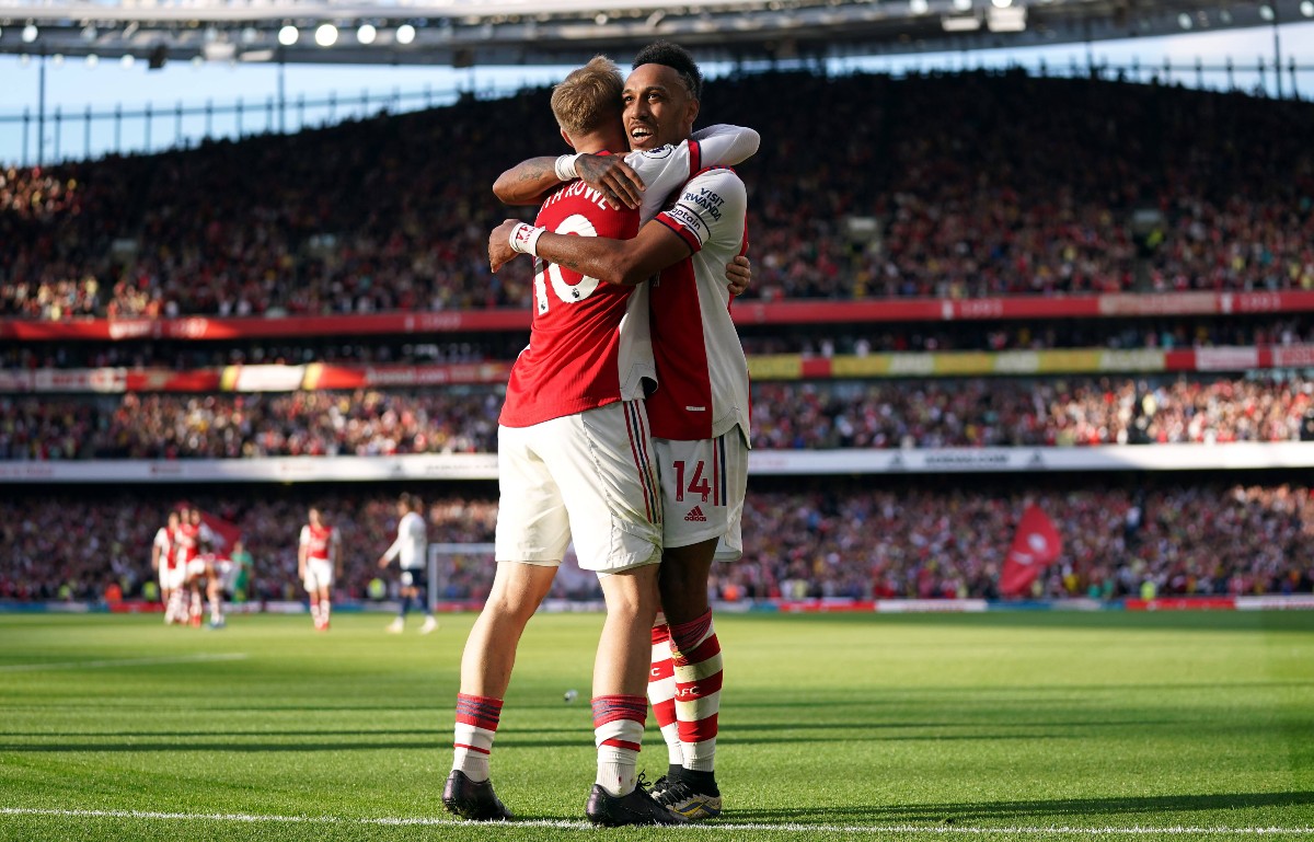 Smith Rowe Aubameyang Arsenal vs Spurs