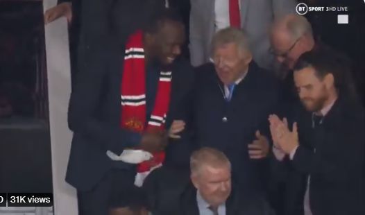 bolt and ferguson old trafford