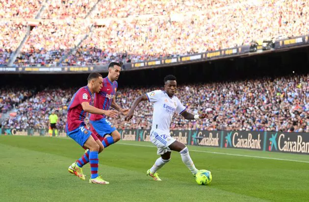 Vinicius for Real Madrid vs Barcelona, October 2021