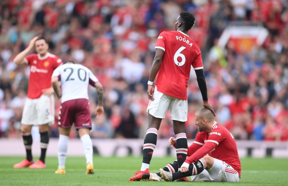 pogba shaw man united villa