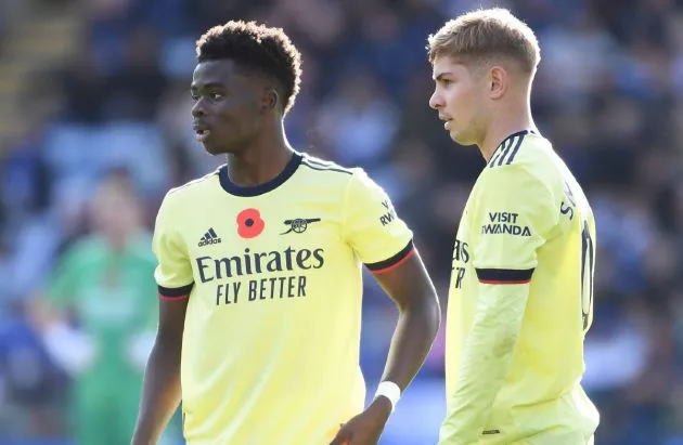 bukayo saka arsenal emile smith rowe