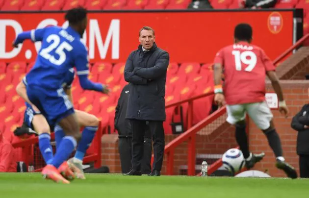 man united vs leicester brendan rodgers old trafford