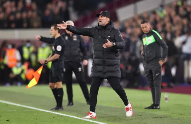 west ham liverpool klopp angry