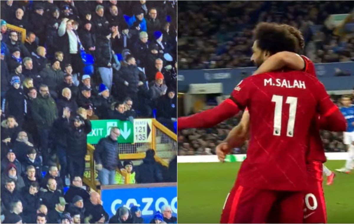 everton fans leaving salah goal