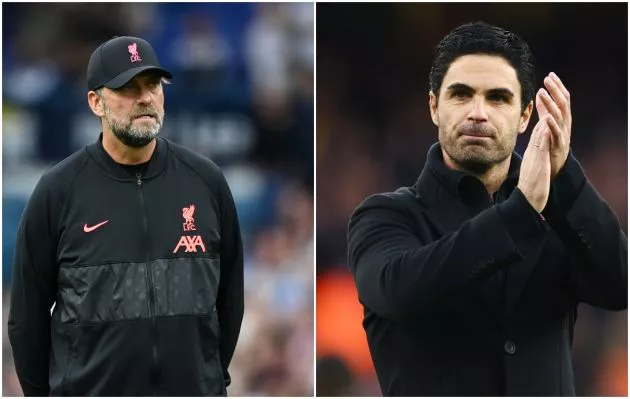 klopp mikel arteta liverpool fc arsenal