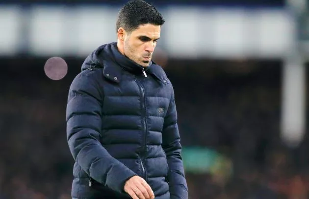 mikel arteta everton 2-1 arsenal