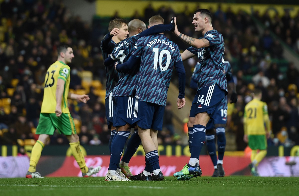 norwich 0-5 arsenal smith rowe xhaka