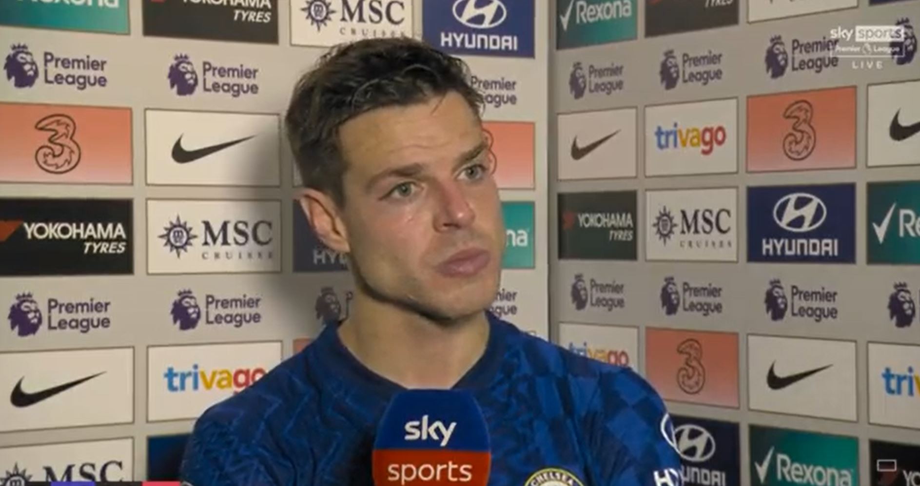 Cesar Azpilicueta speaking to Sky Sports