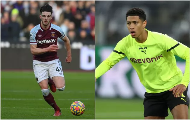 Declan Rice West Ham United FC Jude Bellingham Borussia Dortmund
