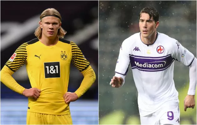 Erling Haaland and Dusan Vlahovic