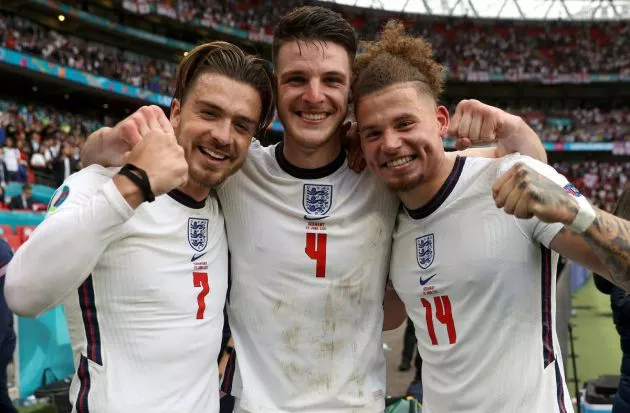 Jack Grealish Declan Rice Kalvin Phillips England