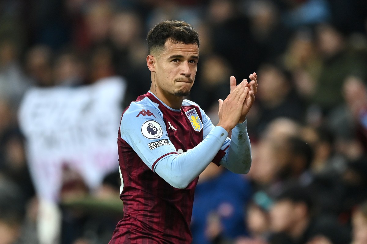Philippe Coutinho Aston Villa vs Manchester United