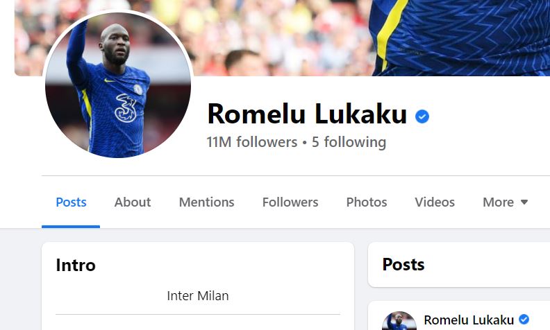 Romelu Lukaku's Facebook bio now features the name of Inter Milan Romelu Lukaku's Facebook bio now features the name of Inter Milan